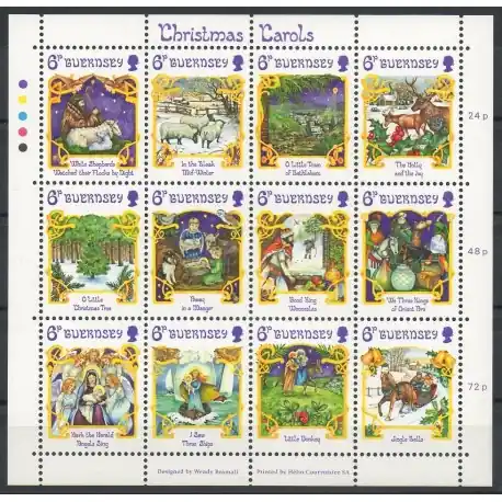 Guernesey - 1986- No 375/386 - Noël Prix Bas