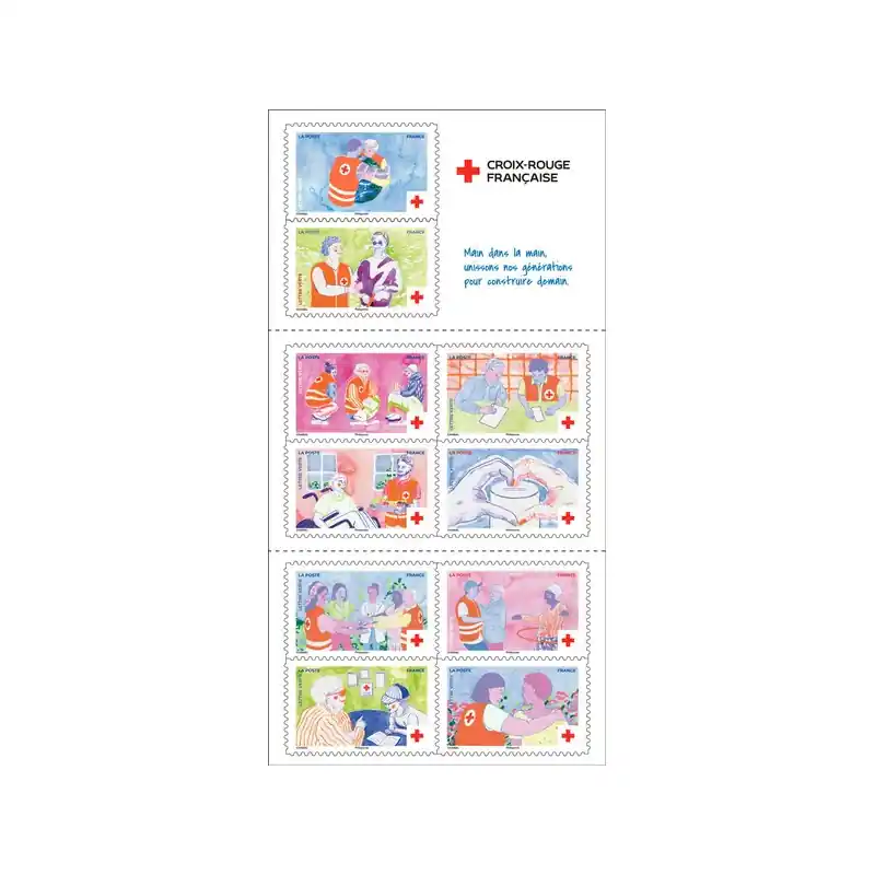 Carnet de timbres Croix-Rouge 2025. Soldes