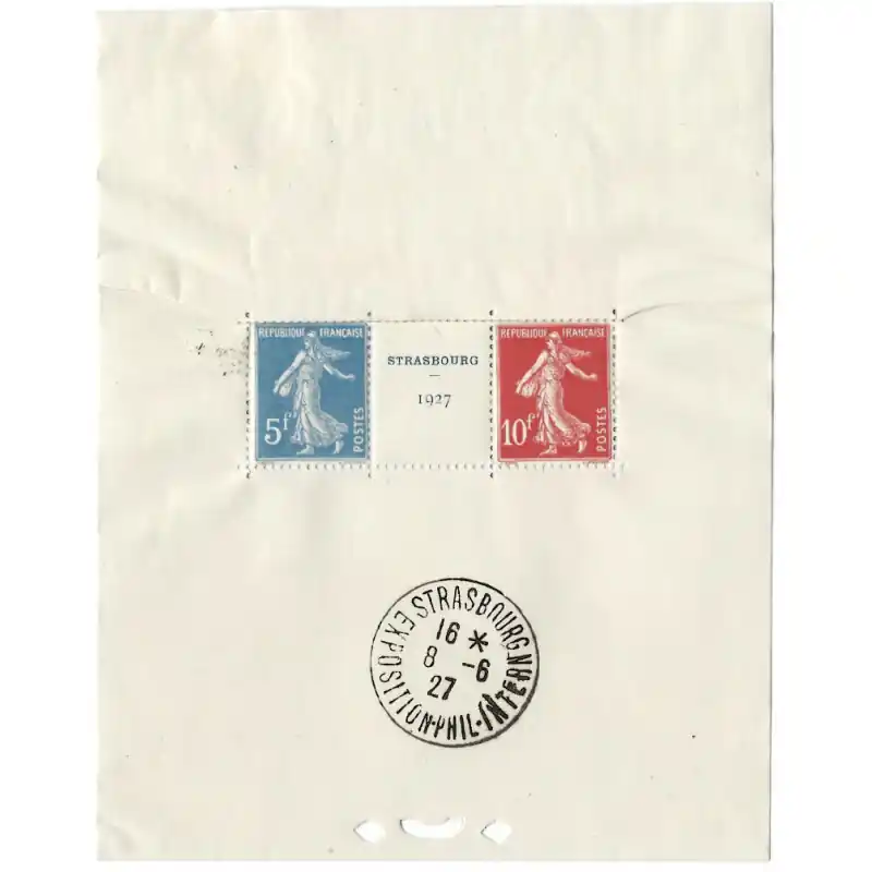 Bloc-feuillet de timbres N°2a - Strasbourg oblitéré. Top Qualité