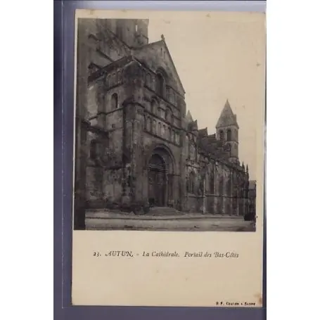 Carte postale 71 - Autun - La Cathedrale - portail des Bas-Cotes - Non voyage - Dos non div Tendance