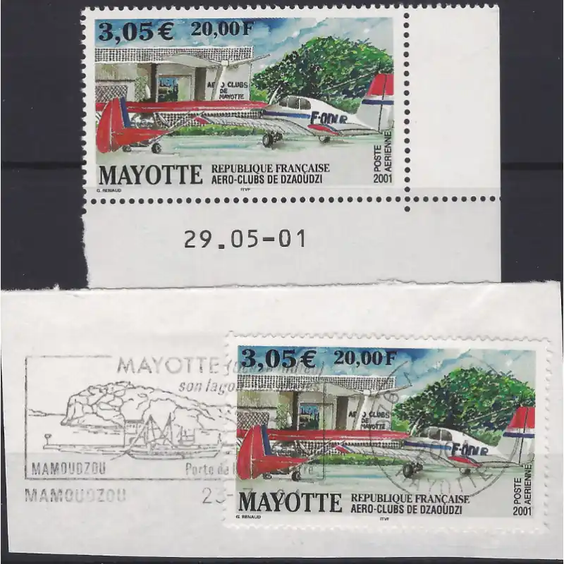 Aéro-clubs de Dzaoudzi timbre poste aérienne de Mayotte N°5 neuf**. Usine Directe