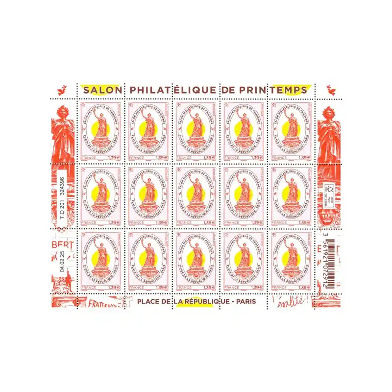 Premium Timbre Place de la République en feuillet de France N°F175 neuf**.
