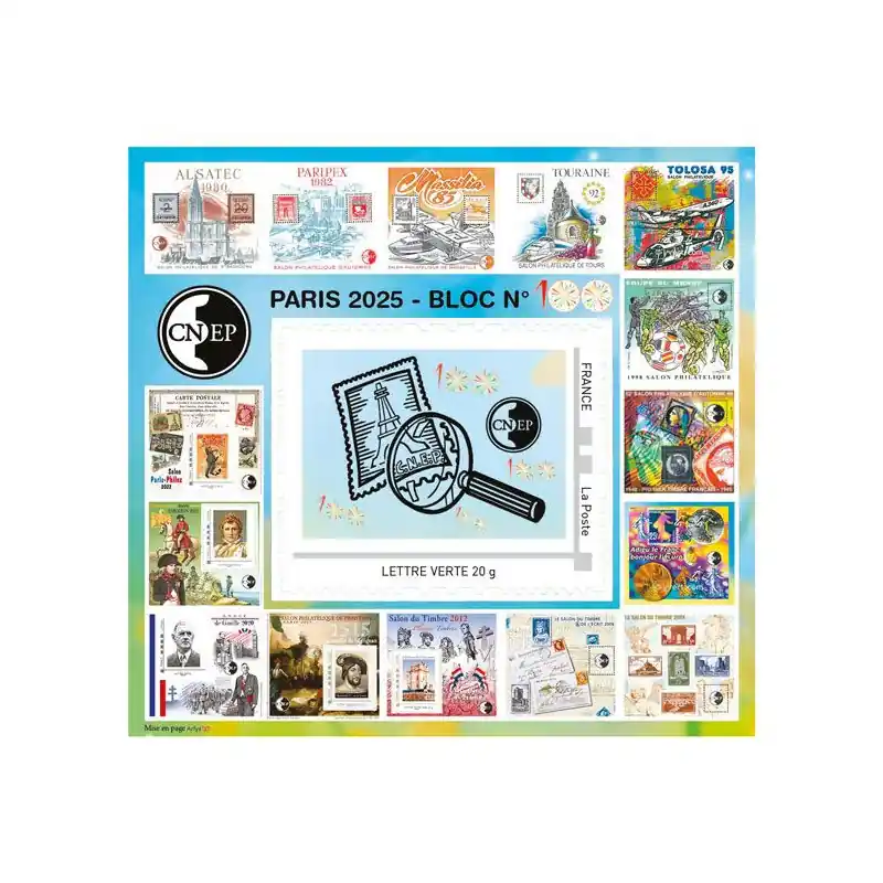 Prix Réduit Bloc C.N.E.P. N°100 Biennale philatélique Paris 2025 autoadhésif.
