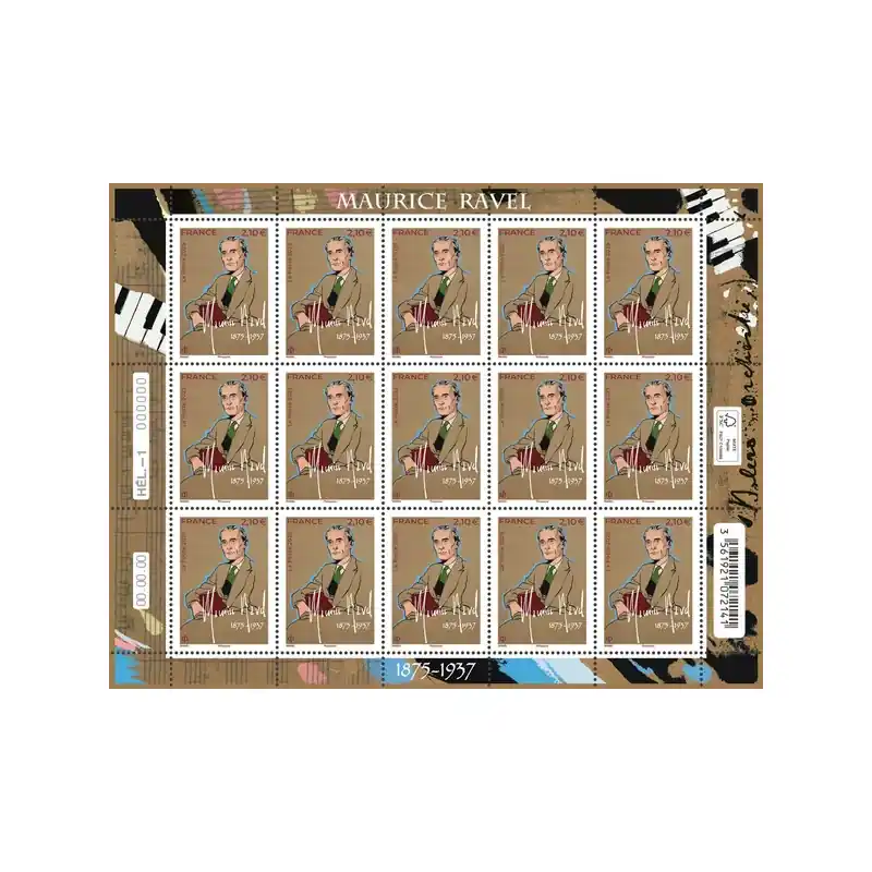 Timbre Maurice Ravel en feuillet de France N°F171 neuf**. Petit Prix