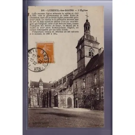 Carte postale 71 - Luxeuil-les-Bains - L' eglise - Voyage - Dos divise Livraison Gratuite