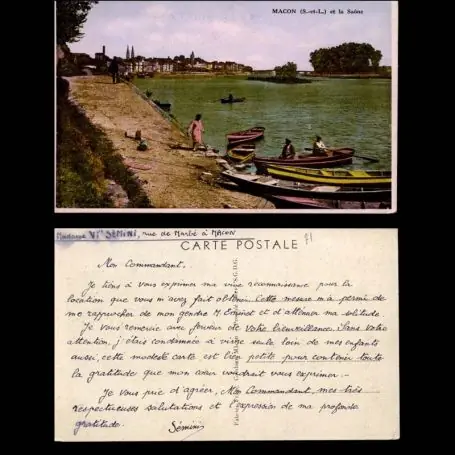Nouvelle Collection Carte postale 71 - Macon - La Saone - Barques - animee