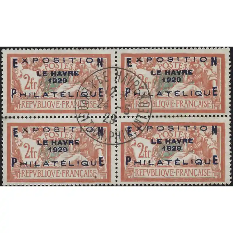 Le Havre timbre de France N°257A bloc de 4 oblitéré, R. Jusqu’à Épuisement Des Stocks