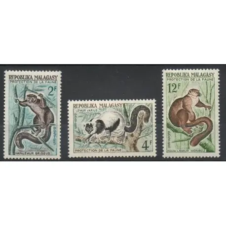 Madagascar - 1961- No 357/359 - Animaux Seulement Aujourd’hui