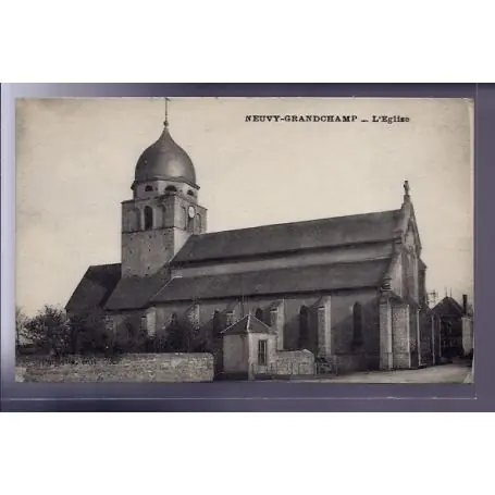 Carte postale 71 - Neuvy-Grandchamp - l' eglise - Voyage - Dos divise Certifié