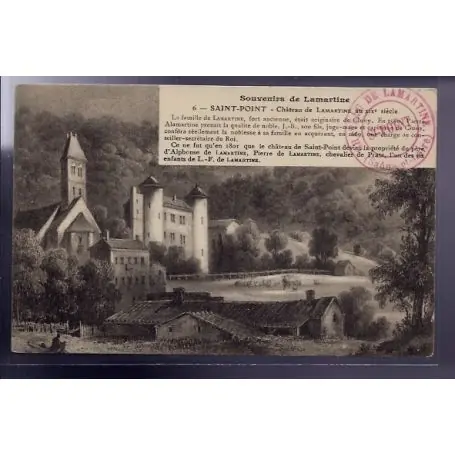 Marque Carte postale 71 - Saint-Point - Chateau de Lamartine au XIXe siecle - Non voyage - Dos div