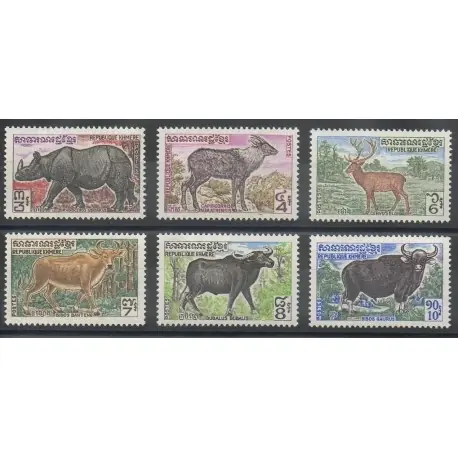 Cambodge - République Khmère- 1972- No 310/315 - Animaux Top Vente