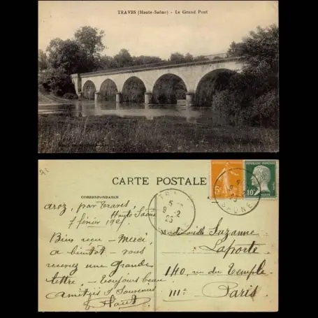 Carte postale 71 - Traves - Le grand pont Artisanat