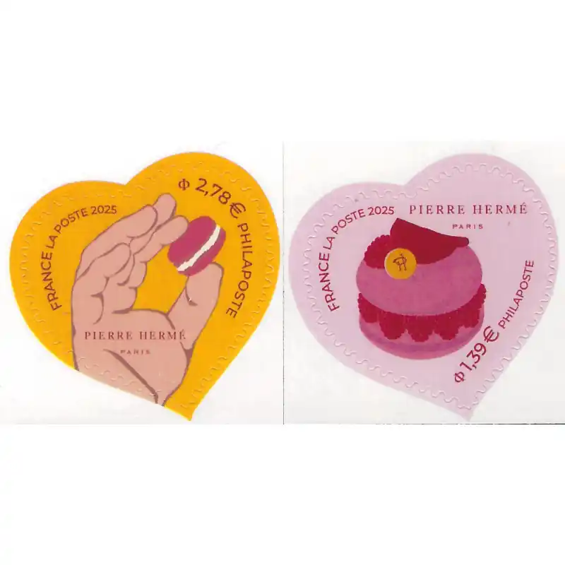 Timbres autoadhésifs olfactifs N°2527-2528 Cœurs Hermé. Artisanat