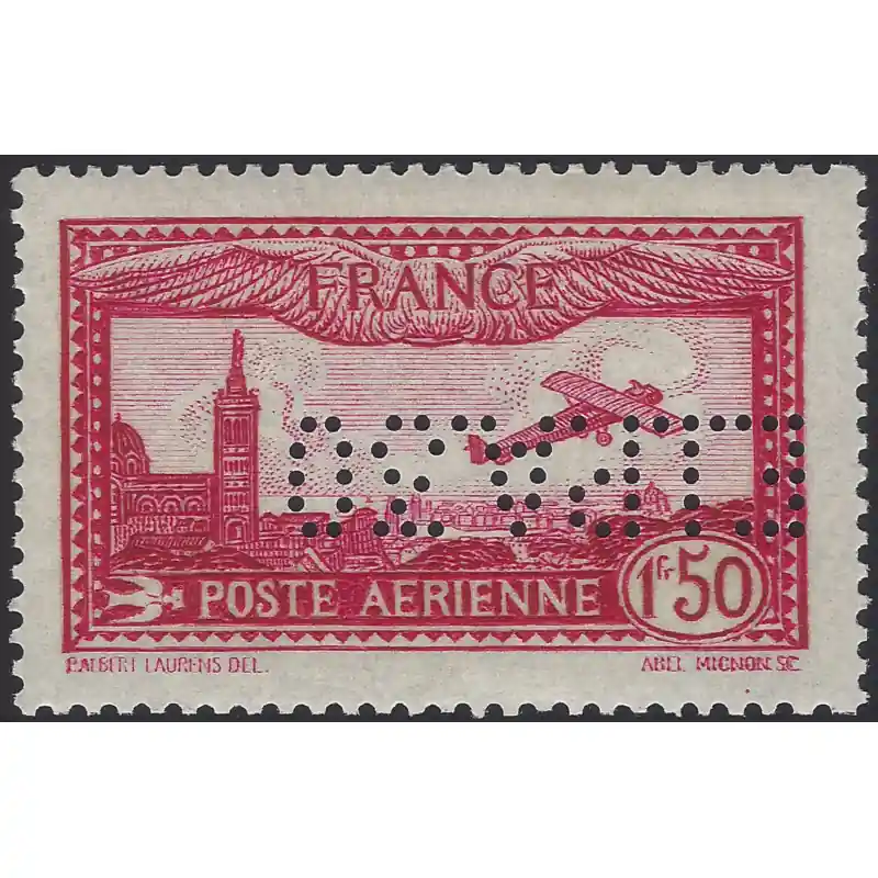 Timbre poste aérienne N°6d perforé EIPA30 neuf**, R. Certifié