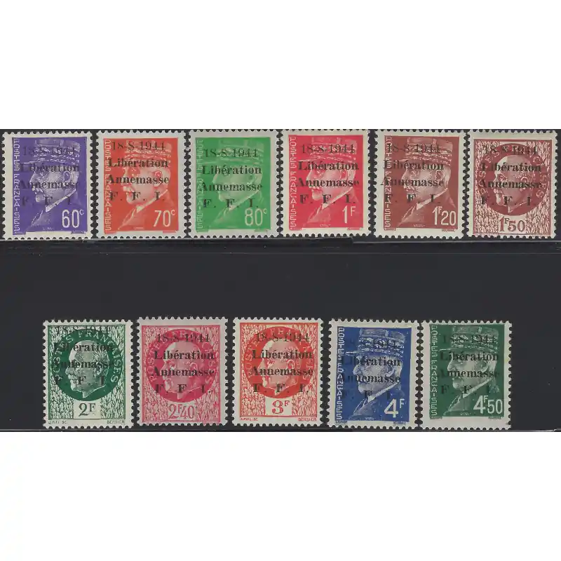 Libération d'Annemasse timbres N°20-30 série neuf**, R. Commande En Gros