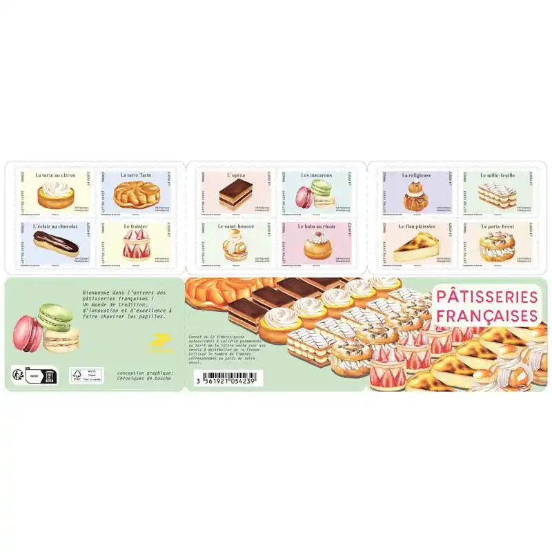 Timbres autoadhésifs de France N°2479-2490, Pâtisseries françaises. Meilleure Qualité