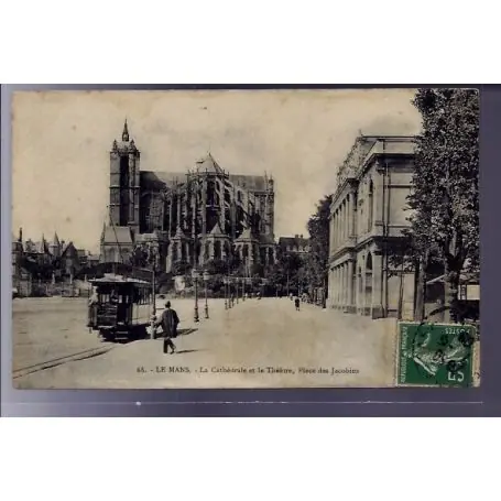 Produit De Marque Carte postale 72 - Le Mans - La Cathedrale et le Theatre - Place des Jacobins - Voyage - Do
