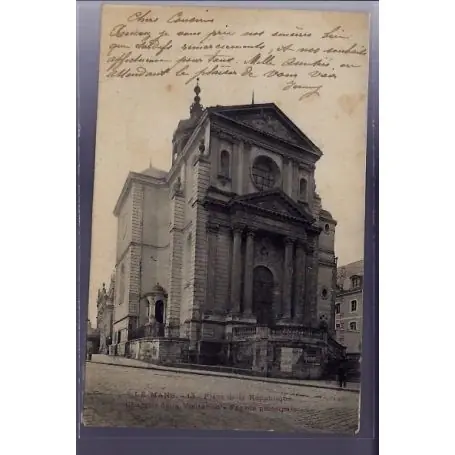 Original Carte postale 72 - Le Mans - Place de la Republique - chapelle de la Visitation - facade pr