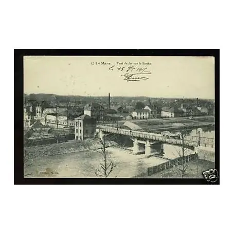 Nouvel Arrivage Carte postale 72 - Le Mans - Pont de fer sur la Sarthe
