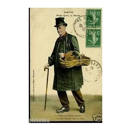 Expédié Aujourd’hui Carte postale 72 - Maa®tre Queru allant au marche