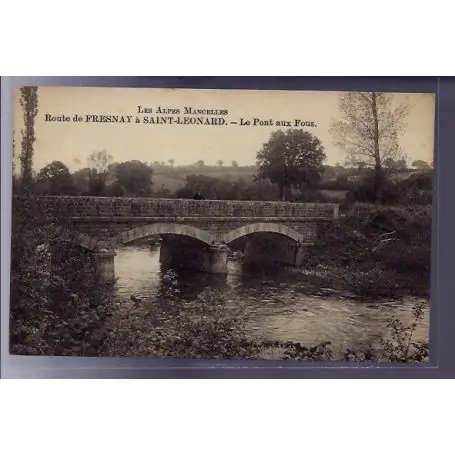 Carte postale 72 - Route de Fresnay a Saint-Leonard - le pont aux Fous - Non voyage - Dos d Premium