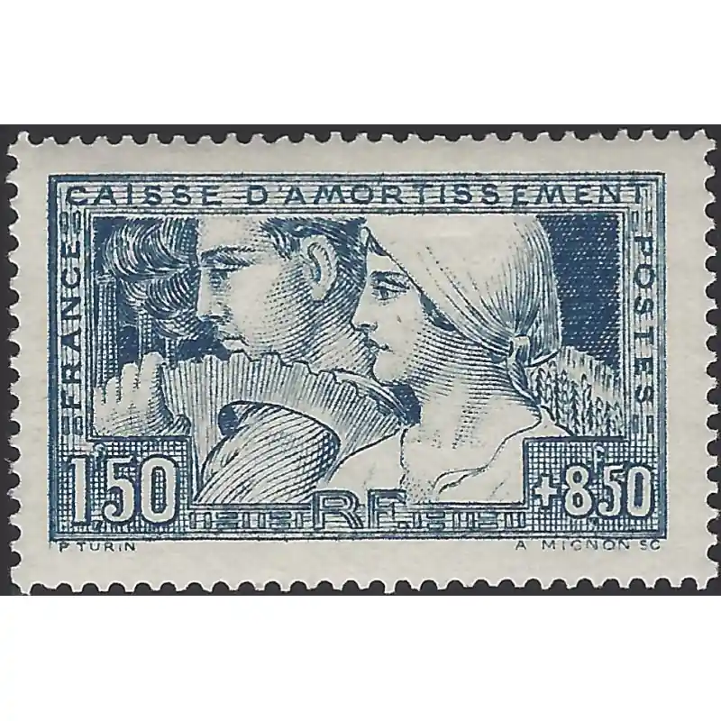 Bon Marché Le Travail timbre de France N°252 neuf*.