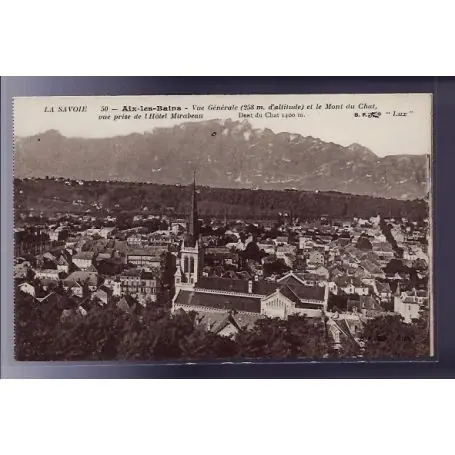 Carte postale 73 - Aix-les-Bains - Vue generale et le Mont du chat - vue prise de l' Hotel Tendance