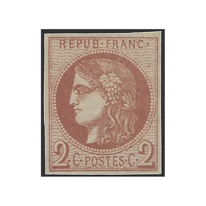 Garantie Incluse Bordeaux timbre de France N°40B neuf*.