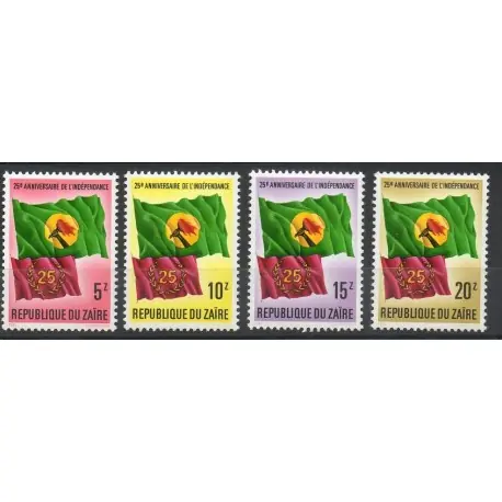 Prix Réduit Zaïre - 1985- No 1212/1215 - Drapeaux