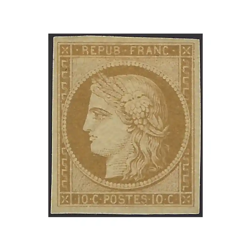 Cérès non dentelé timbre de France N°1 neuf*, R. Réduction