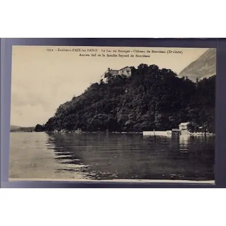 Garantie Incluse Carte postale 73 - Environs d' Aix-les-Bains - le lac du Bourget - chateau de Bourdeau Xe s
