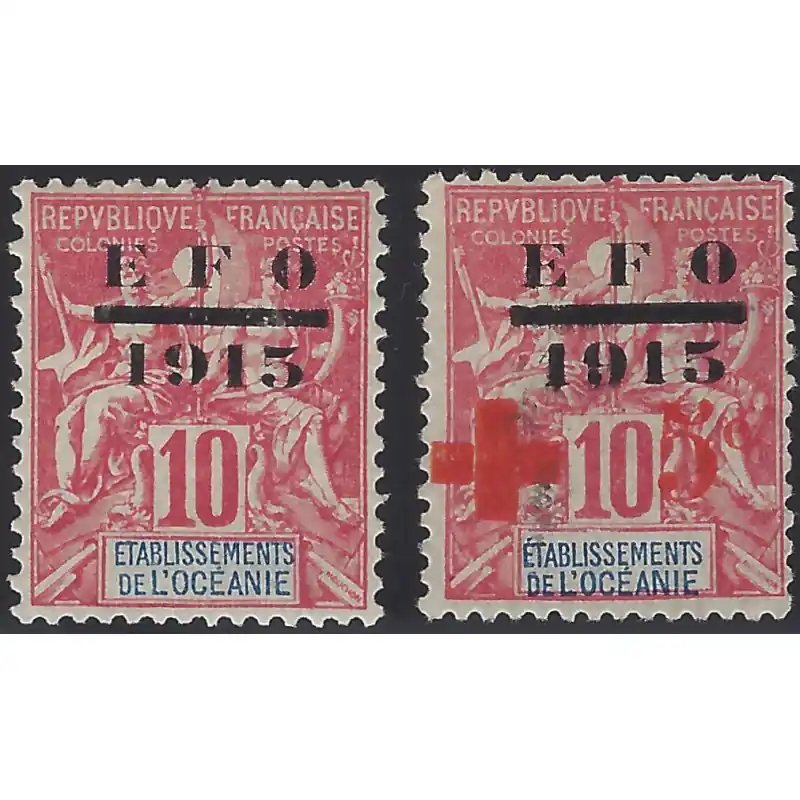 Océanie Française timbres N°38-42 série Croix-Rouge neuf* - oblitéré. Top Vente