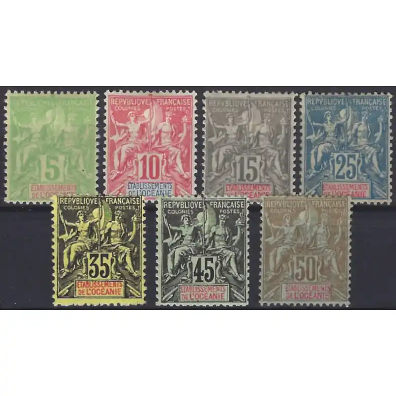 Océanie Française timbres N°14-20 série neuf*. Promotion Saisonnière