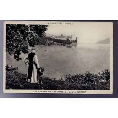 Carte postale 73 - l' Abbaye d' Hautecombe et le lac du Bourget - Voyage - Dos divise Bon Plan