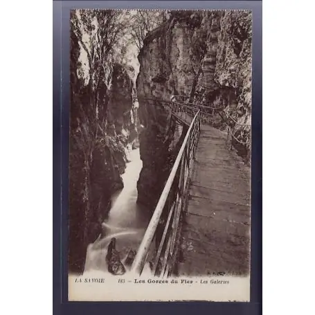 Carte postale 73 - Les gorges du Fier - les galeries - Non voyage - Dos divise Marque