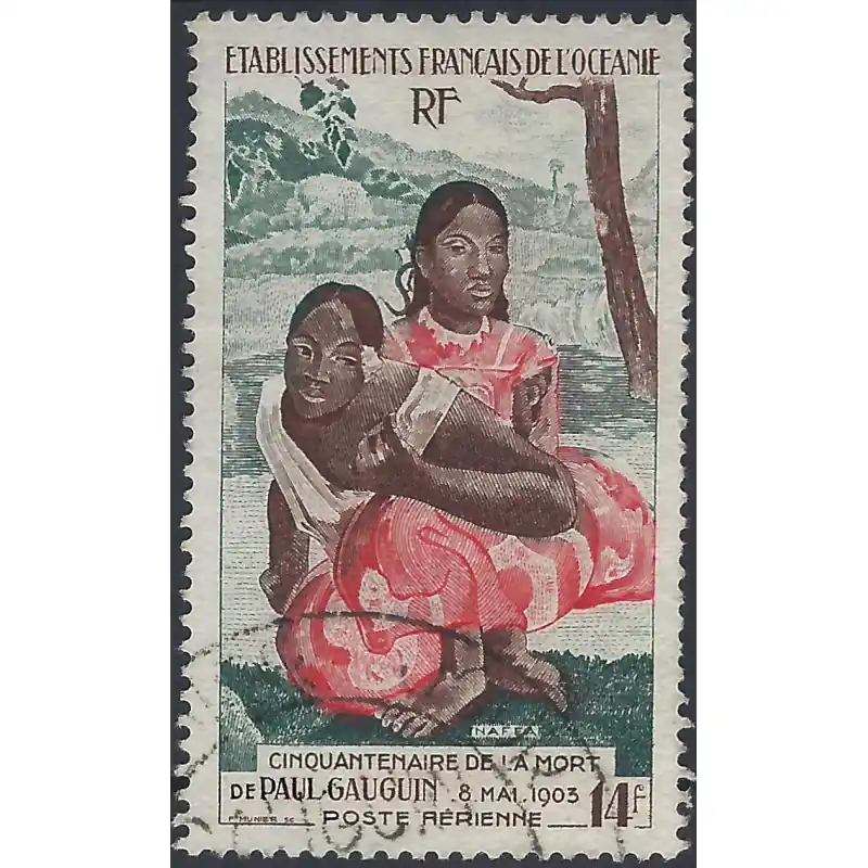 Océanie Française timbre poste aérienne N°30 Gauguin oblitéré. Livraison Express