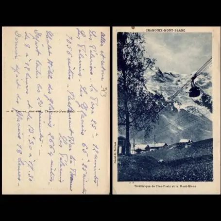 Livraison Mondiale Carte postale 73 - Teleferique de Plan-Pratz et le Mont Blanc