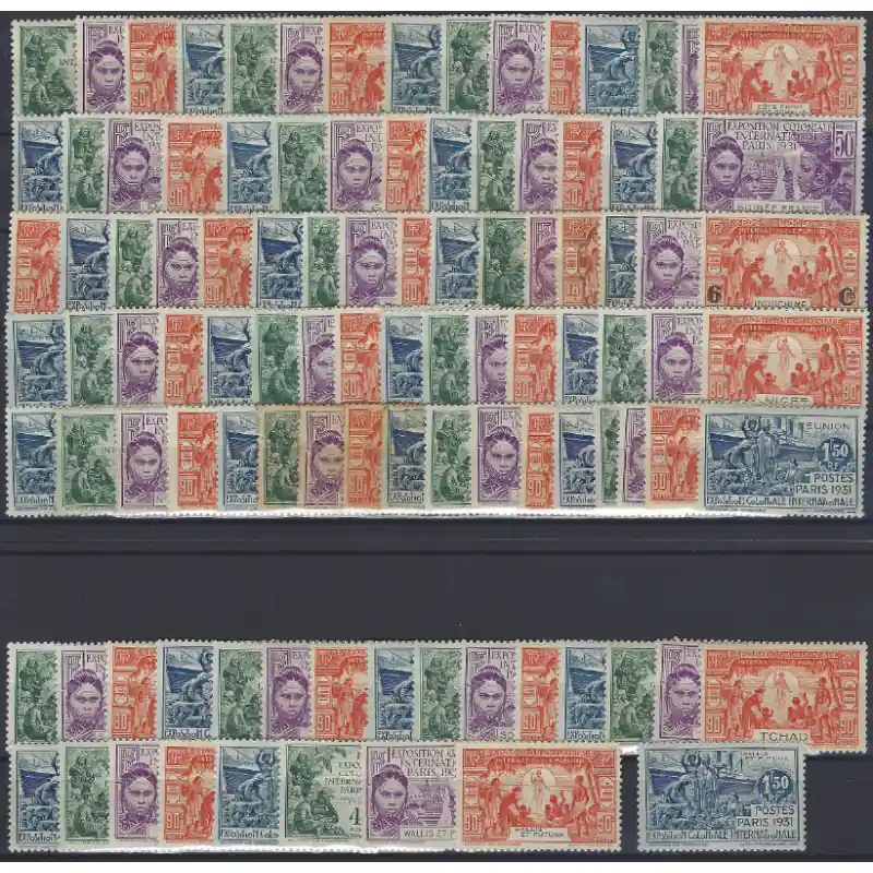 Grande série coloniale Exposition coloniale de Paris neuf*. Prix Réduit