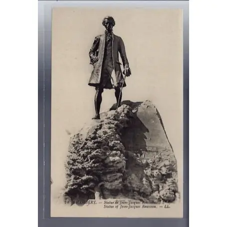 Original Carte postale 74 - Chambery - Statue de Jean-Jacques Rousseau - Non voyage - Dos divise