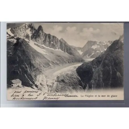 Original Carte postale 74 - Chamonix - la Flegere et la mer de glace - Voyage - Dos non divise