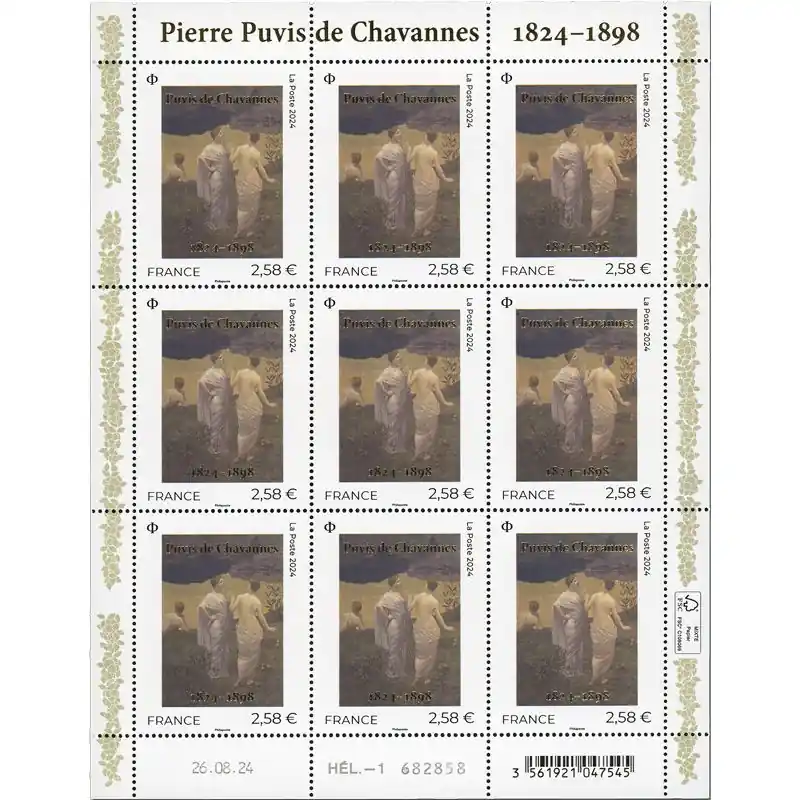Populaire Timbre Pierre Puvis de Chavannes en feuillet de France N°F162 neuf**.