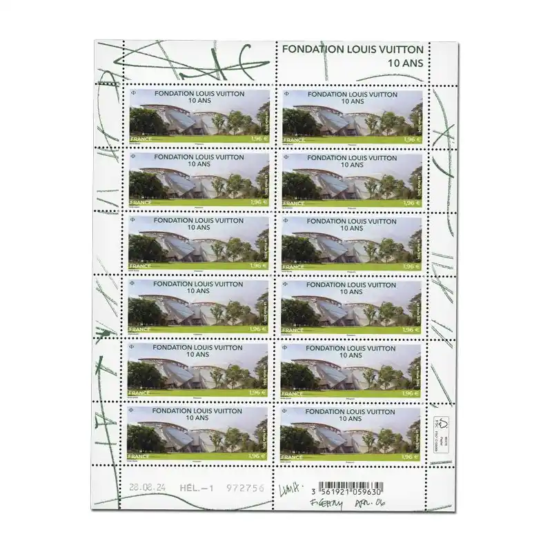 Jusqu’à Épuisement Des Stocks Timbre Fondation Louis Vuitton en feuillet de France N°F161 neuf**.