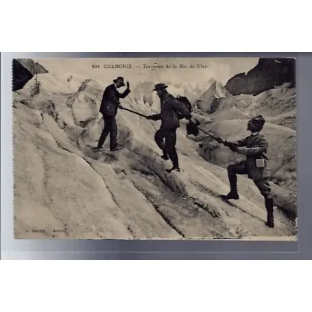 Top Qualité Carte postale 74 - Chamonix - Traversee de la Mer de Glace - Non voyage - Dos divise