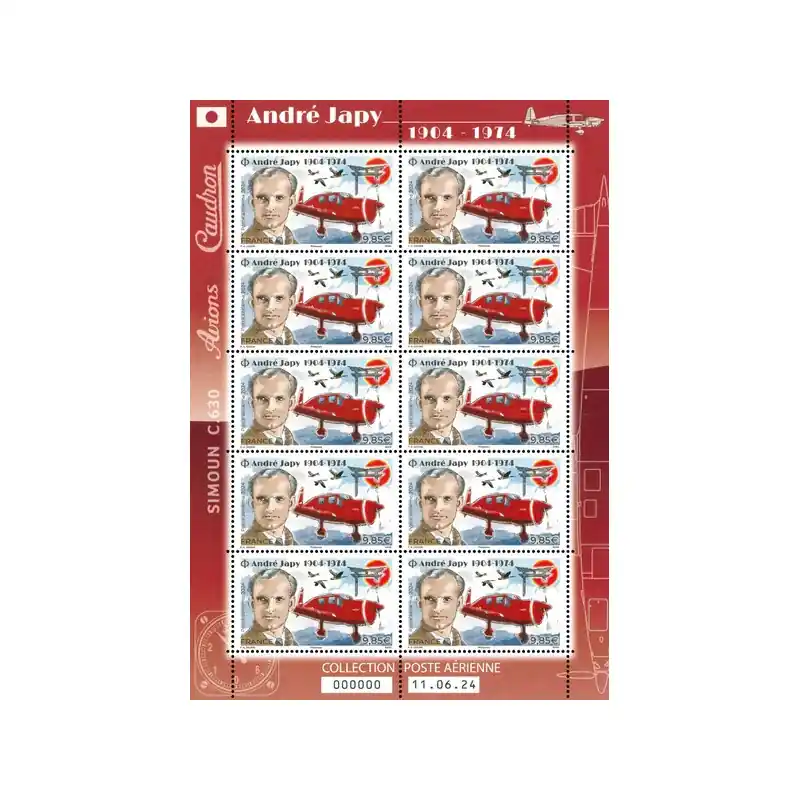 Premium Feuillet 10 timbres Poste aérienne André Japy neuf**.