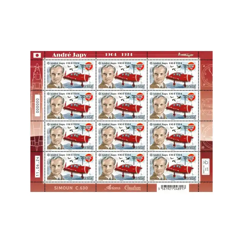 Meilleur Prix Timbre poste aérienne André Japy en feuillet de France N°FA4 neuf**.