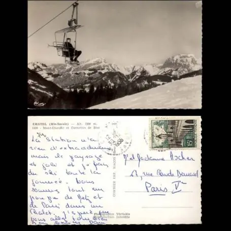 Carte postale 74 - Chatel - Mont Chauffe et Cornette de Bise - Skieur - CPSM Offre Exclusive