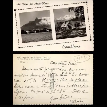 Livraison Mondiale Carte postale 74 - Combloux - Le Mont Blanc et Aiguilles de Warrens