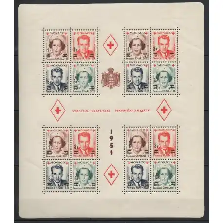 Livraison Express Monaco - Blocs et feuillets - 1951 - No BF 4A - surchargé - neuf avec charnière