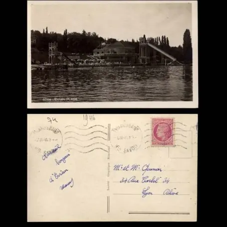 Carte postale 74 - Evian les Bains - La plage et les animations Satisfait Ou Remboursé