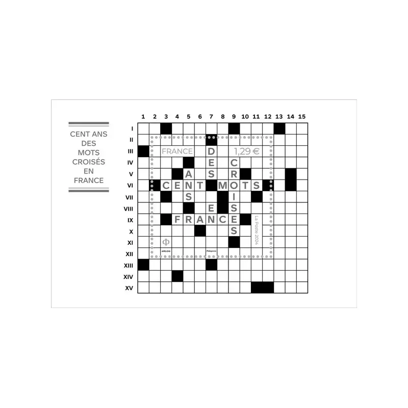 Prix Promo Feuillet de timbre Cent ans des mots croisés en France N°F5824 neuf**.